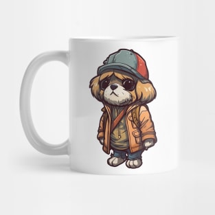 A cute dog wearing street fashion Mug